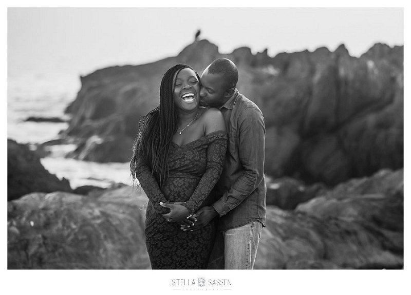 Maternity photo shoot on the beach with couple
