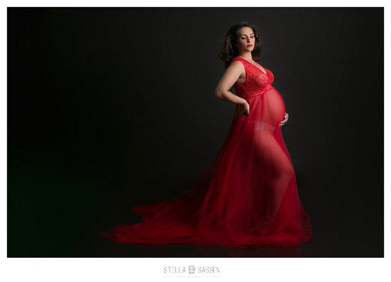 Studio maternity shoot with dresses available